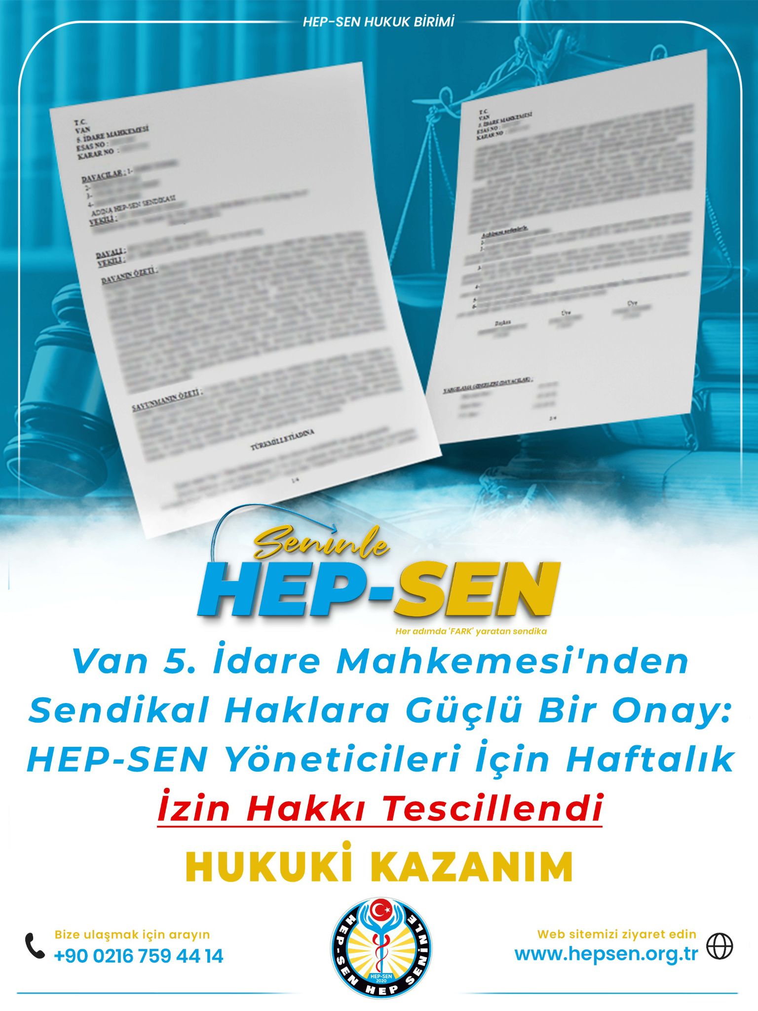 HEP-SEN Muş Şube Yöneticilerinin Sendikal İzin Hakkı Mahkeme Kararıyla Tescillendi
